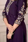 Si 356 Roman Silk Embroidery Work Kurti With Bottom Dupatta
